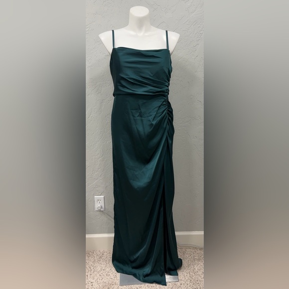Kendall & Kylie Dresses & Skirts - Azazie x Kendall + Kylie Satin Bridesmaid Dress Emerald Green A16 | Formal Maxi